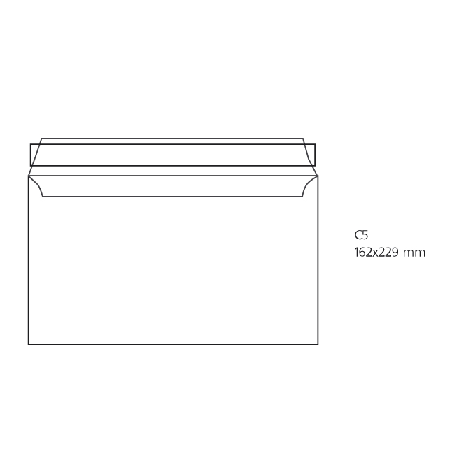 Плик бял C5 162x229 mm Стикер 100 бр.