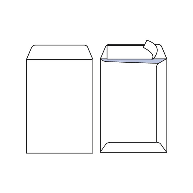 Плик бял B4 250х353 mm Стикер 250 бр.